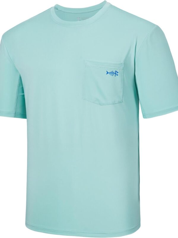 Men’s UPF 50+ Performance Short Sleeve Pocket T-Shirt UV Sun Protection Fishing Hiking Kayaking Sports Shirts