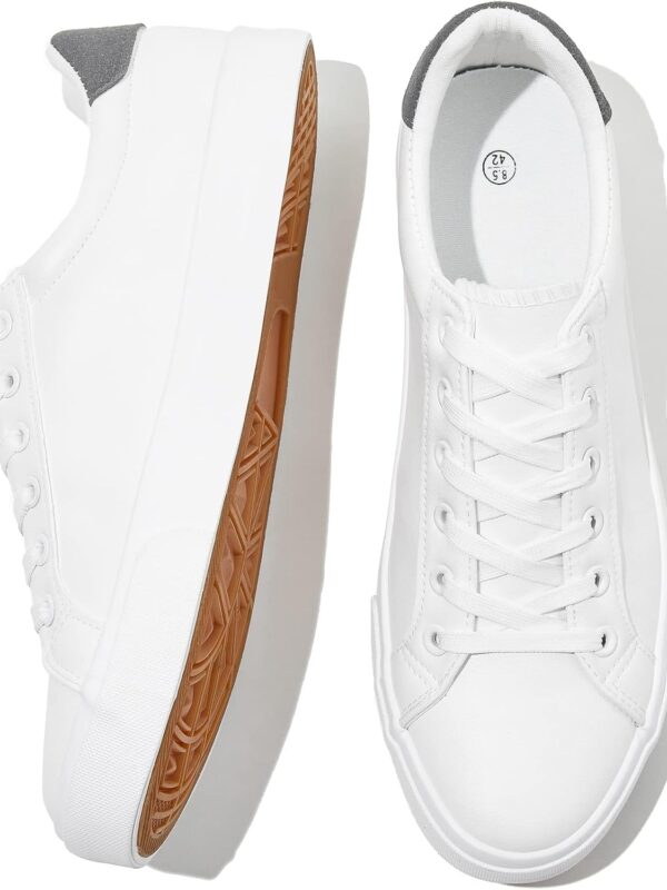 men White Tennis Shoes Low Top  Sneakers PU Leather Casual Shoe for Men