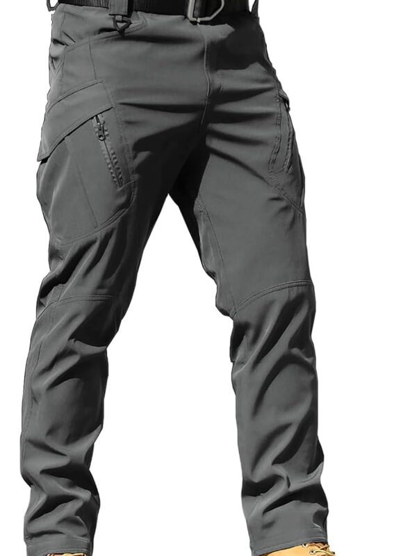 Men's Tactical Cargo Pants Stretch Ripstop Lightweight Waterproof Multi Pockets Work Hiking Outdoor Casual Pants (No Belt)