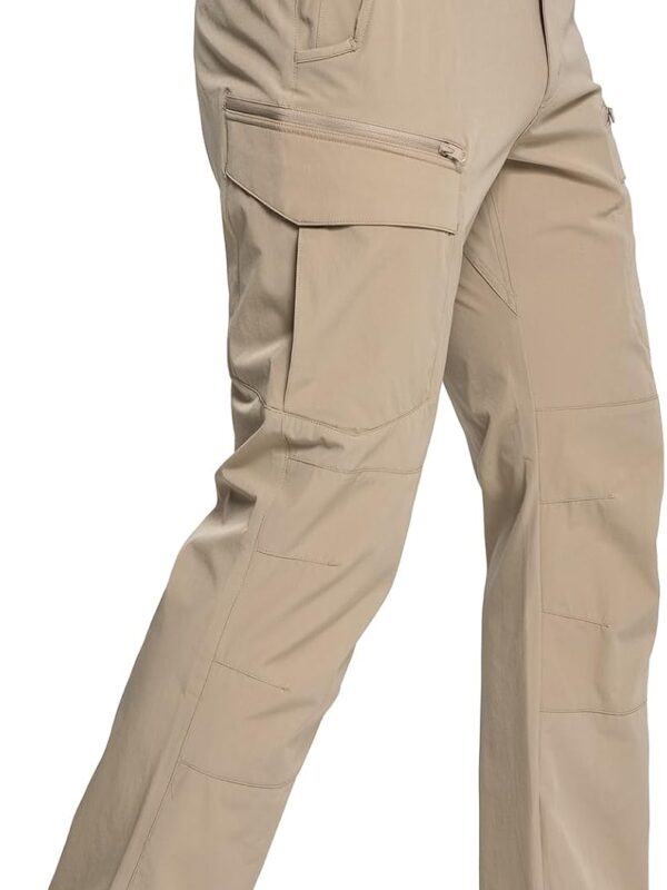 Men's Quick Dry Tactical Hiking Pants Flex Water Resistant Lightweight Outdoor Fishing Cargo Work Pants 9 Pockets