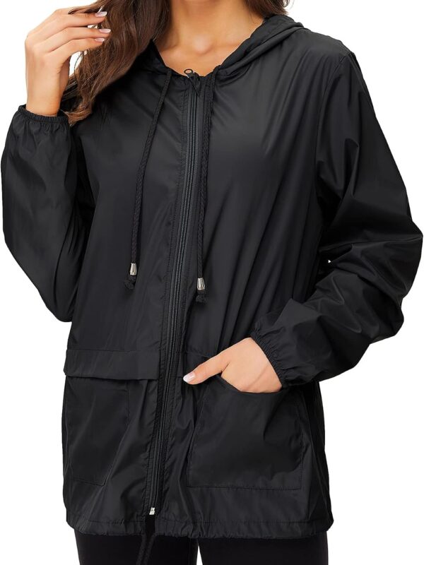 Lightweight Rain Jacket Women Raincoat for Women Packable Rain Coat Windbreaker Rain Jackets Waterproof with Hood