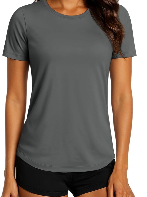 Womens Workout Shirt Short Sleeve UPF 80+ Sun Protection Shirts Moisture Wicking Tops