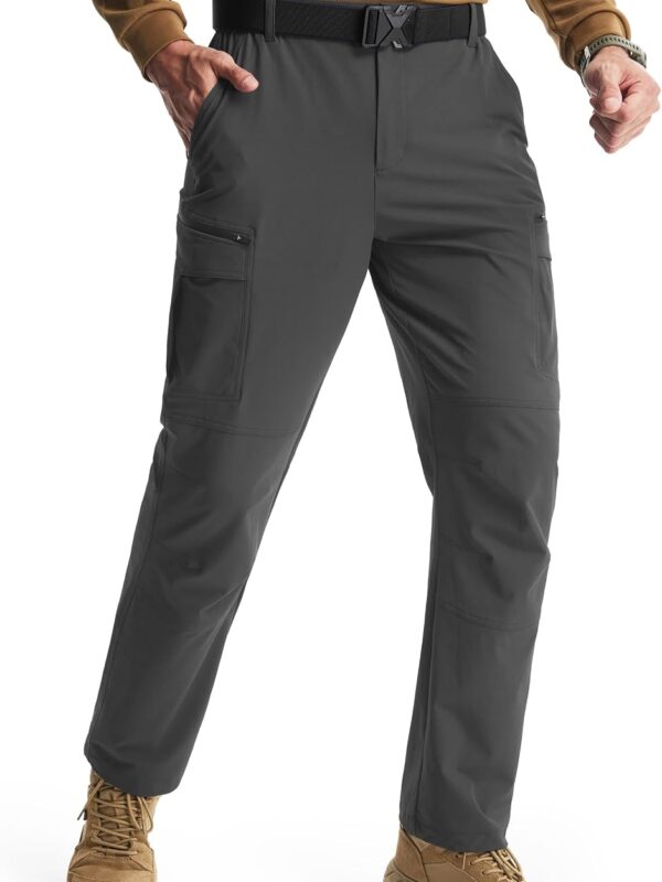 Men's Hiking Pants with 8 Pockets Lightweight Stretch Cargo Work Pants Quick Dry Water Resistant Travel Outdoor