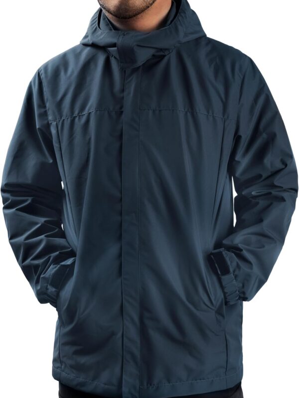 Men Rain Jacket Lightweight Waterproof With Hooded Outdoor Raincoat Jacket For Hiking Travel