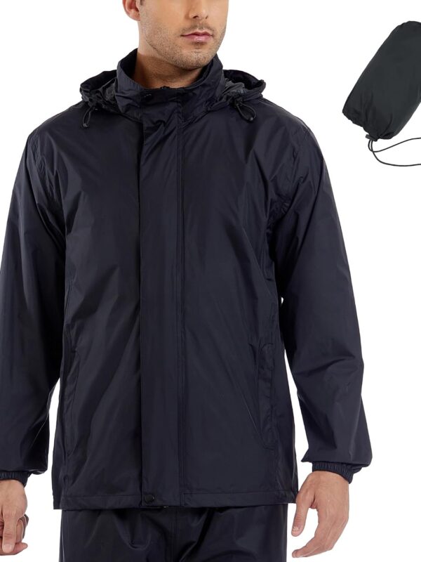 Men’s Rain Jacket with Hood Lightweight Rain Coats Waterproof Raincoat Packable Windbreaker for Hiking Cycling