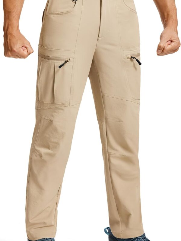 Men's Hiking Pants Lightweight Waterproof Nylon Cargo Work Pants Quick Dry Stretch Travel Fishing Pants 6 Pockets