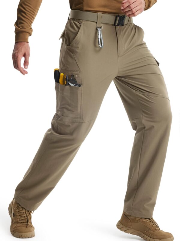 Men's Work Pants Hiking Cargo Pants Water Resistant Stretch Tactical Outdoor Trousers with 9 Pockets
