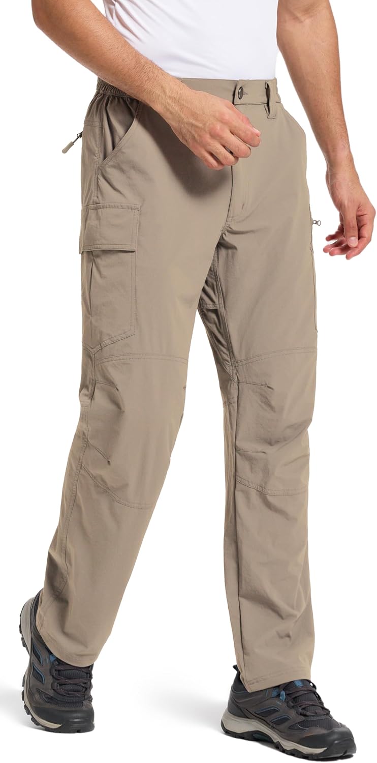Men's Lightweight Hiking Pants Water Resistant Quick Dry Breathable Stretch Outdoor Travel Fishing Cargo Work Pants - Image 2