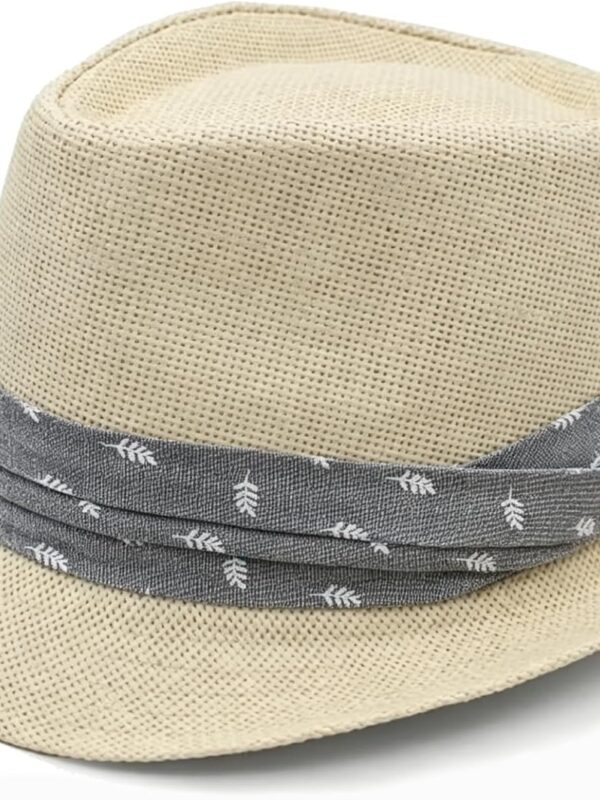 Straw Fedora Hat for Men Women |Short Brim Panama Sun Hat | Trilby Hats for Men,Lightweight&Breathable, Ideal for Beach Vacations, Travel, and Summer Outdoor Activities
