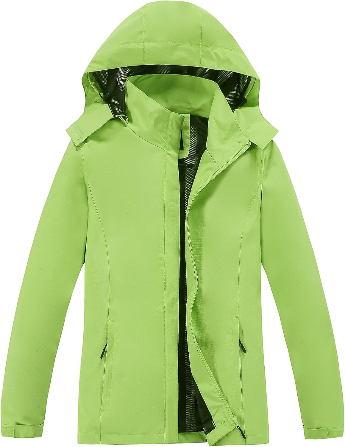 Women Lightweight Rain Jacket with Hood, Waterproof Travel Jacket