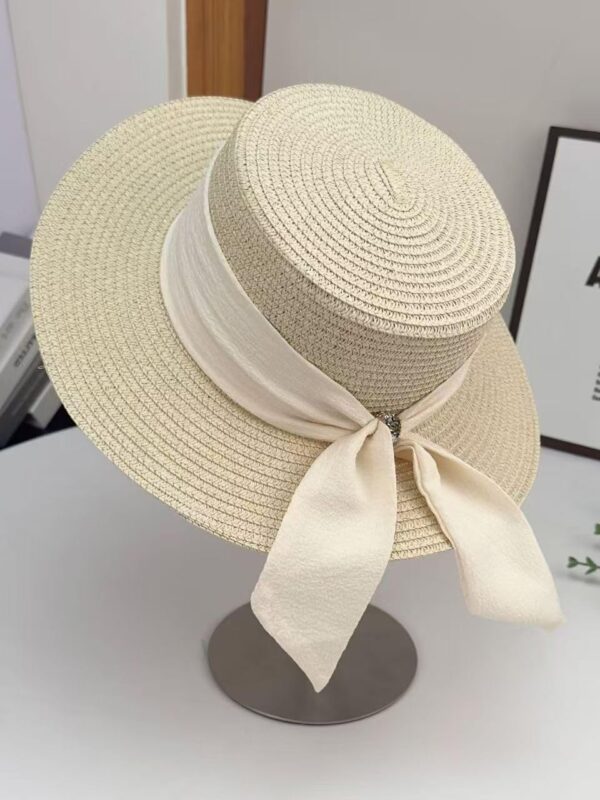 Womens Straw-Boater-Summer-Sun-Hat Flat-Top Wide-Brim Panama-Hats Fedora Summer Beach Sun Cap for Men Women(Size:Large)