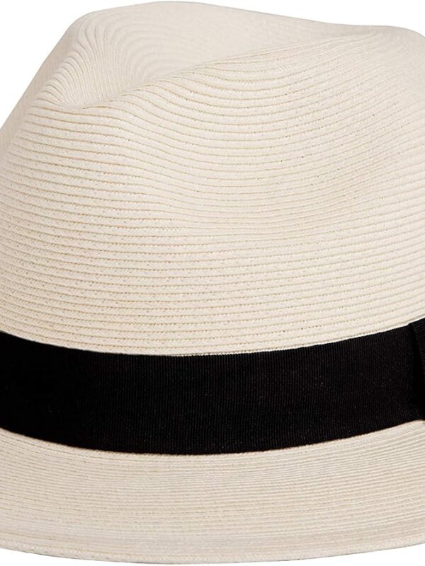 Pineapple&Star Sun Straw Fedora Beach Hat Fine Braid UPF50+ for Unisex